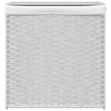 Vidaxl wasmand met 2 vakken 53x35x57 cm poly rattan wit