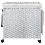 Canasta de lavandería Vidaxl sobre ruedas 60x35x60.5 cm rattan blanco