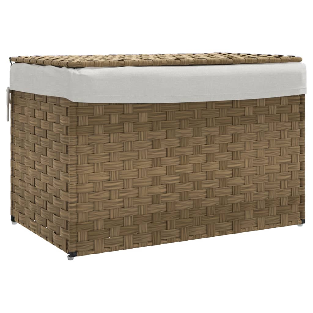 Panier à linge Vidaxl avec couvercle 55,5x35x34 cm Poly Rattan