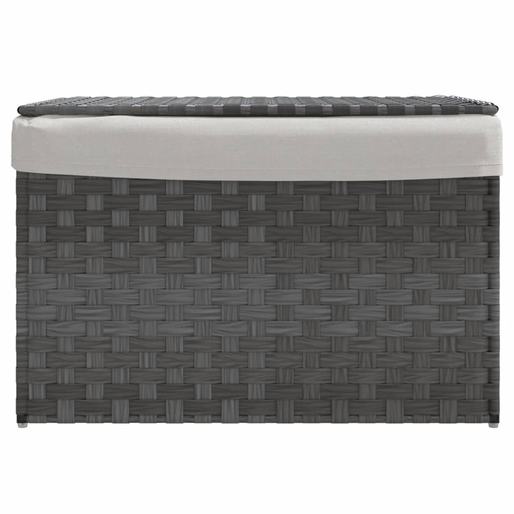 Panier à linge Vidaxl avec couvercle 55,5x35x34 cm en gris de rattan poly