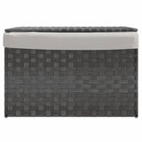 Vidaxl wasmand met deksel 55,5x35x34 cm poly rattan grijs