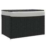 Panier à linge Vidaxl avec couvercle 55,5x35x34 cm Poly Rattan Black