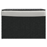 Panier à linge Vidaxl avec couvercle 55,5x35x34 cm Poly Rattan Black