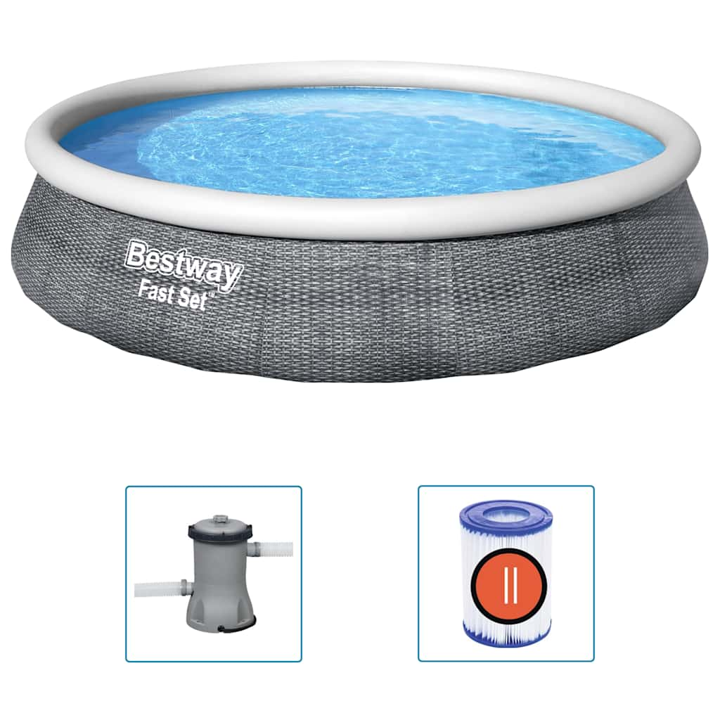 Bestway Fast Set Swimming Pool Set with Pump Infratable 396x84 cm