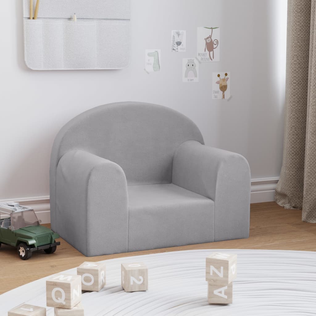 Vidaxl kinderbank zacht pluche lichtgrijs