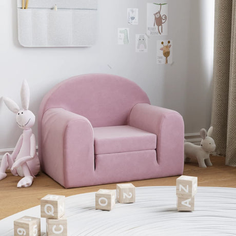 Vidaxl kinderslaapbank zacht pluche roze