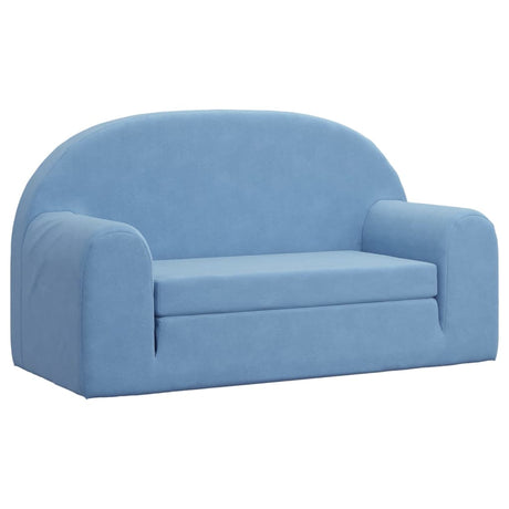 Vidaxl kinderslaapbank 2-zits zacht pluche blauw
