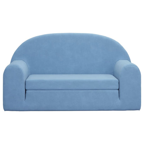 Vidaxl kinderslaapbank 2-zits zacht pluche blauw