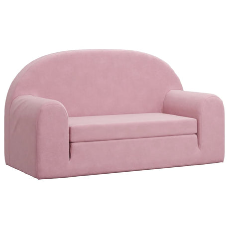 Vidaxl kinderslaapbank 2-zits zacht pluche roze