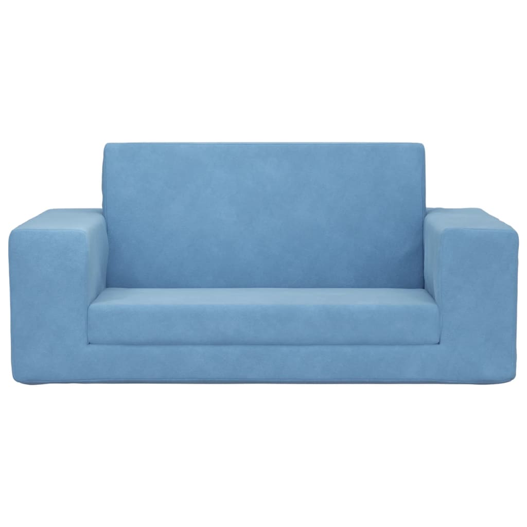 Vidaxl kinderslaapbank 2-zits zacht pluche blauw