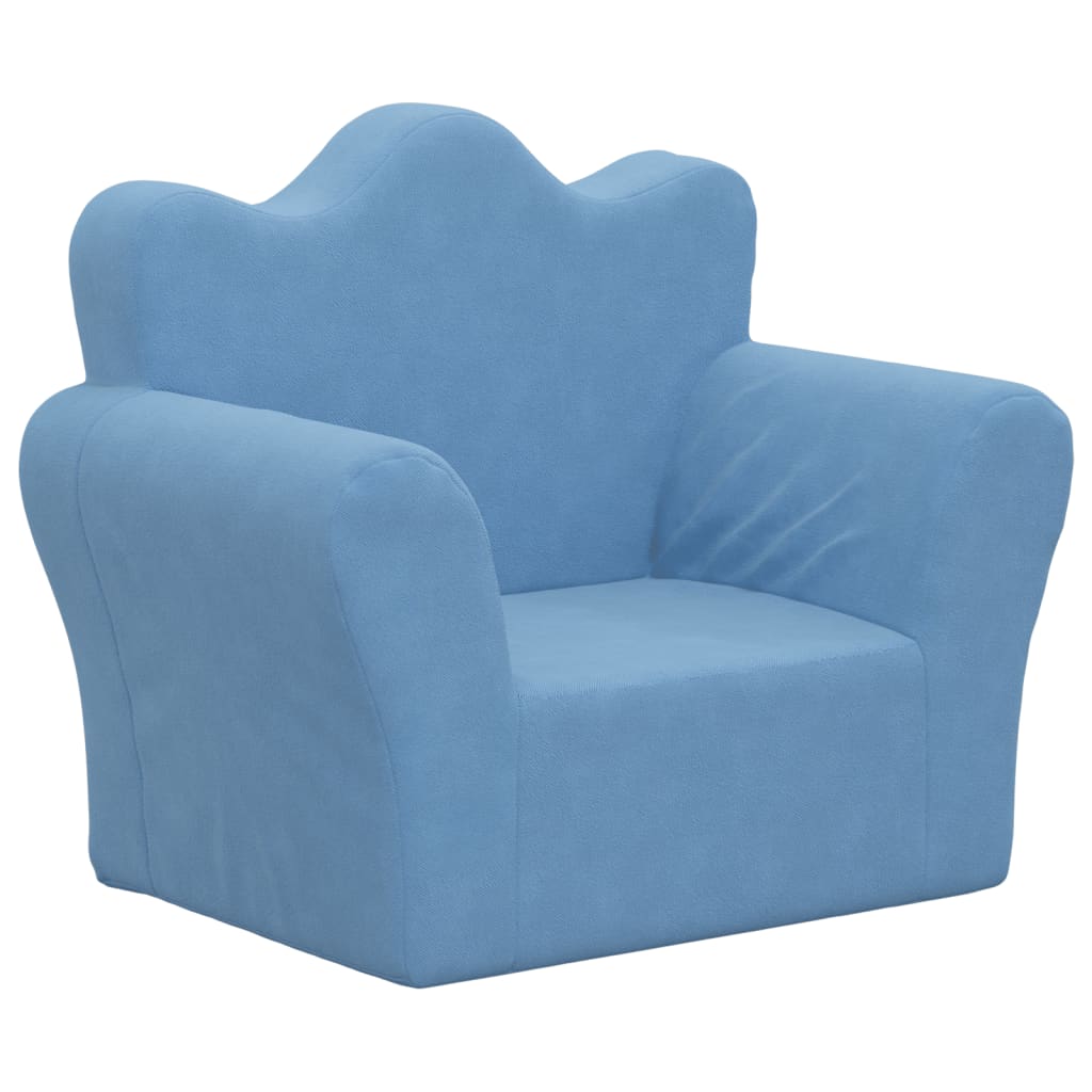 Vidaxl kinderbank zacht pluche blauw
