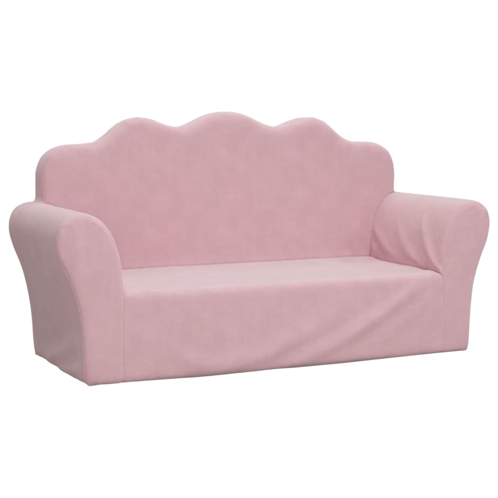Vidaxl kinderbank 2-zits roze zacht pluche