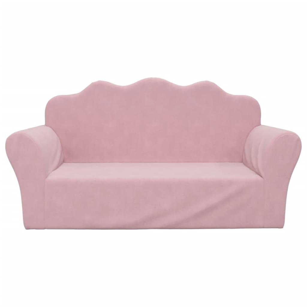 Vidaxl kinderbank 2-zits roze zacht pluche