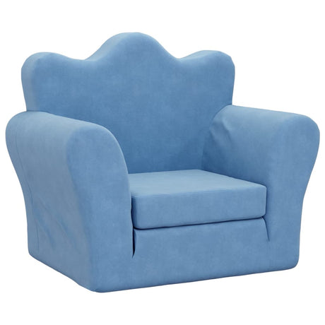 Vidaxl kinderslaapbank zacht pluche blauw