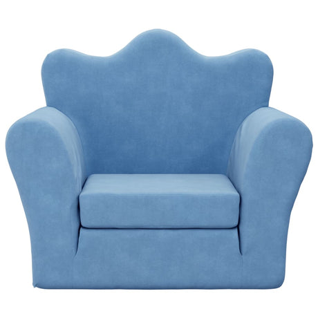 Vidaxl kinderslaapbank zacht pluche blauw