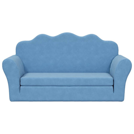 Vidaxl kinderslaapbank 2-zits zacht pluche blauw