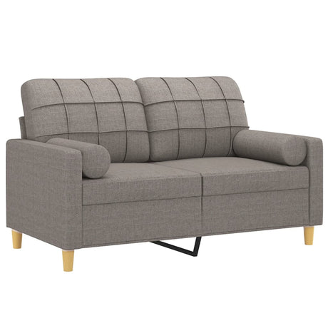 Vidaxl tweezitsbank met sierkussens 120 cm stof taupe