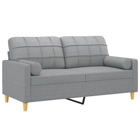 Vidaxl tweezitsbank met sierkussens 140 cm stof lichtgrijs