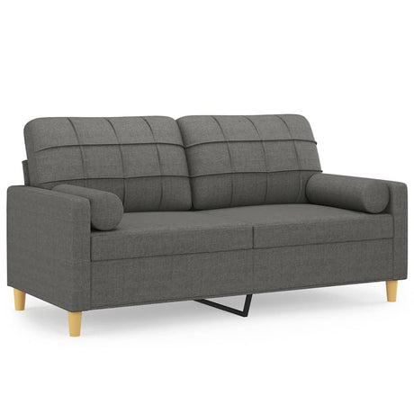 Vidaxl tweezitsbank met sierkussens 140 cm stof donkergrijs