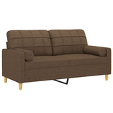 Vidaxl tweezitsbank met sierkussens 140 cm stof bruin