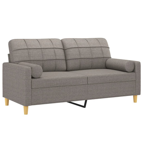 Vidaxl tweezitsbank met sierkussens 140 cm stof taupe