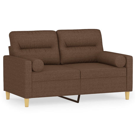 Vidaxl tweezitsbank met sierkussens 120 cm stof bruin