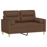 Vidaxl tweezitsbank met sierkussens 120 cm stof bruin