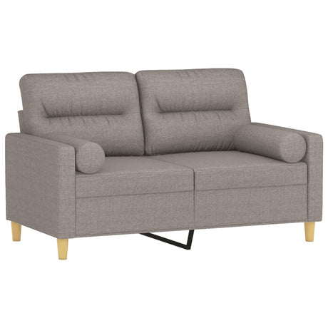 Vidaxl tweezitsbank met sierkussens 120 cm stof taupe