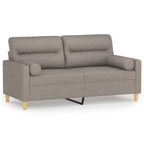 Vidaxl tweezitsbank met sierkussens 140 cm stof taupe