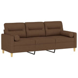 Vidaxl driezitsbank met sierkussens 180 cm stof bruin