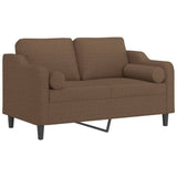 Vidaxl tweezitsbank met sierkussens 120 cm stof bruin
