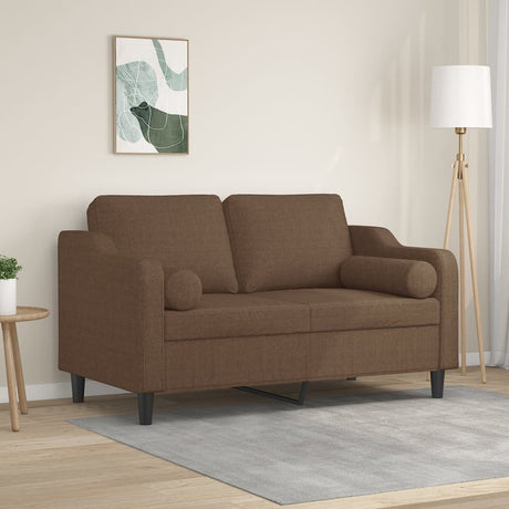 Vidaxl tweezitsbank met sierkussens 120 cm stof bruin