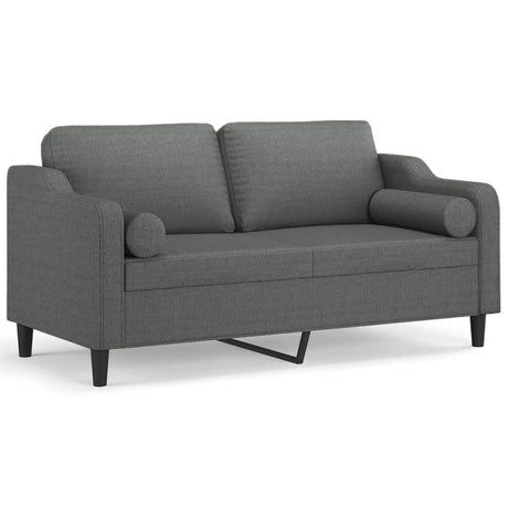 Vidaxl tweezitsbank met sierkussens 140 cm stof donkergrijs