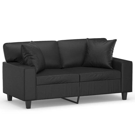 Vidaxl tweezitsbank met sierkussens 120 cm kunstleer zwart