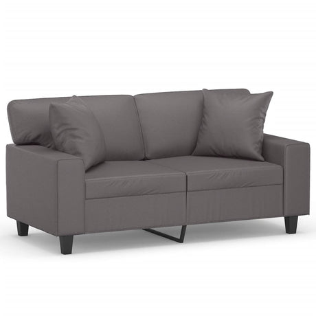 Vidaxl tweezitsbank met sierkussens 120 cm kunstleer grijs