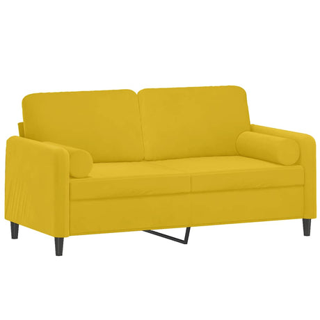Vidaxl tweezitsbank met sierkussens 140 cm fluweel geel