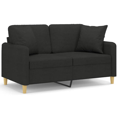 Vidaxl tweezitsbank met sierkussens 120 cm stof zwart
