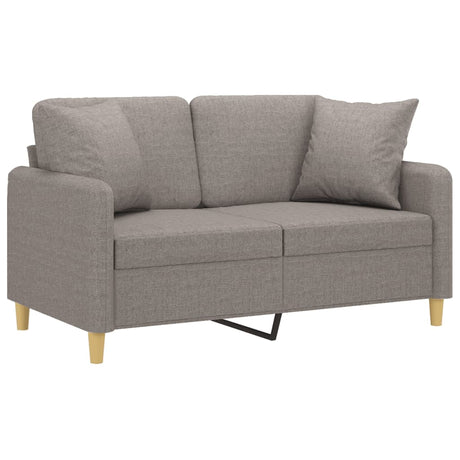 Vidaxl tweezitsbank met sierkussens 120 cm stof taupe