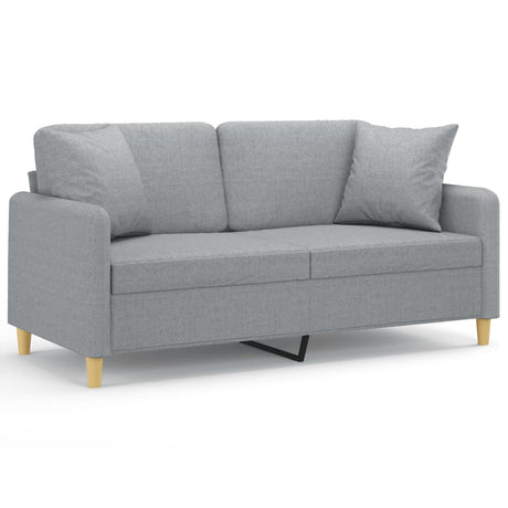 Vidaxl tweezitsbank met sierkussens 140 cm stof lichtgrijs