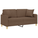 Vidaxl tweezitsbank met sierkussens 140 cm stof bruin