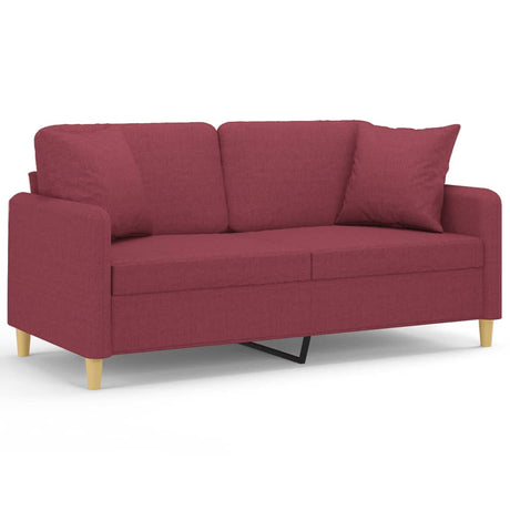 Vidaxl tweezitsbank met sierkussens 140 cm stof wijnrood