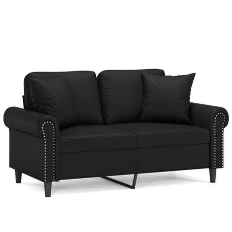 Vidaxl tweezitsbank met sierkussens 120 cm kunstleer zwart