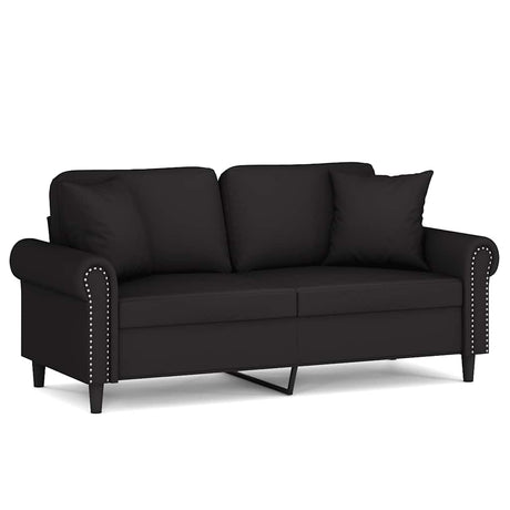 Vidaxl tweezitsbank met sierkussens 140 cm fluweel zwart