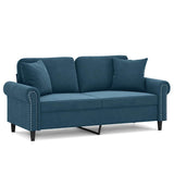 Vidaxl tweezitsbank met sierkussens 140 cm fluweel blauw