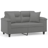Vidaxl tweezitsbank met kussens 120 cm microvezelstof donkergrijs
