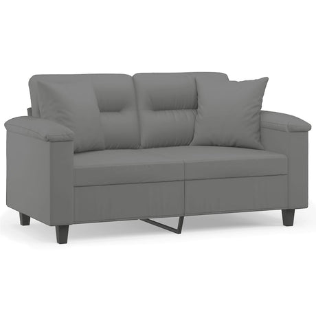 Vidaxl tweezitsbank met kussens 120 cm microvezelstof donkergrijs