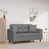Vidaxl tweezitsbank met kussens 120 cm microvezelstof donkergrijs