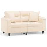 Vidaxl tweezitsbank met kussens 120 cm microvezelstof beige
