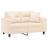 Vidaxl tweezitsbank met kussens 120 cm microvezelstof beige