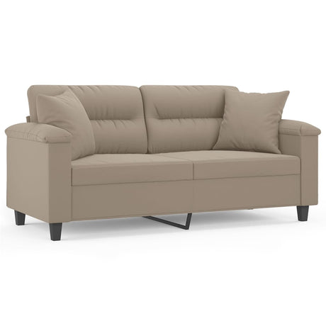 Vidaxl tweezitsbank met kussens 140 cm microvezelstof taupe